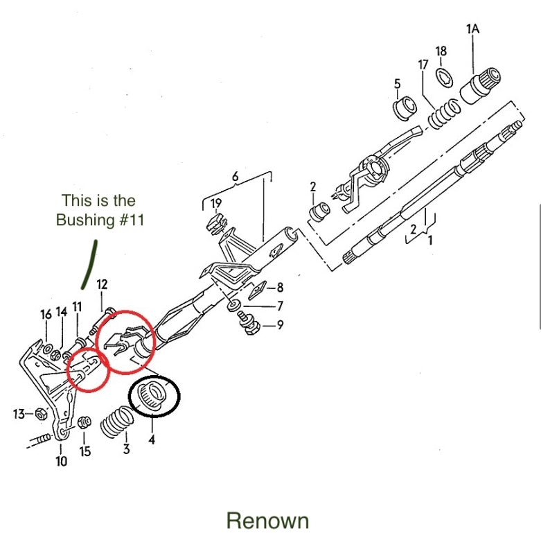 Renown Mk2 Golf/Jetta DELRIN Steering Column Bushing